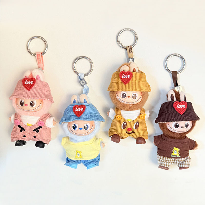 RMAX迷你Labubu衣服泰迪黄油熊小猪装心底密码10cm拉布布四代娃衣