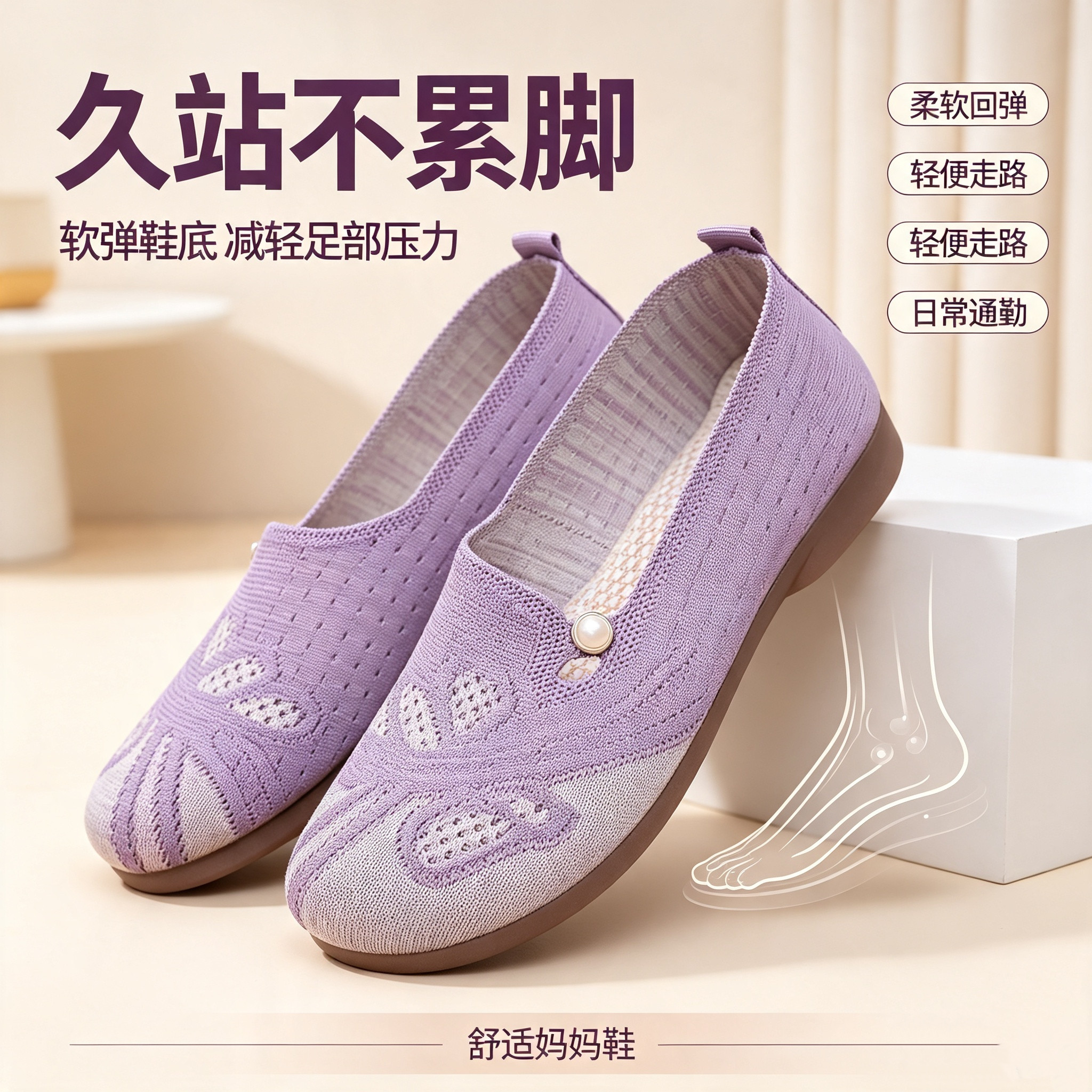 女鞋新款休闲百搭女鞋一脚蹬老北京布鞋透气不臭脚软底舒适女布鞋