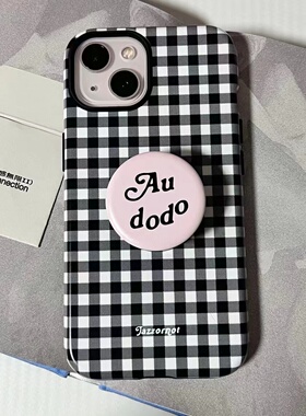 韩国jazzornot同款粉红小众英文AUDO字母手机壳支架伸缩气囊支架