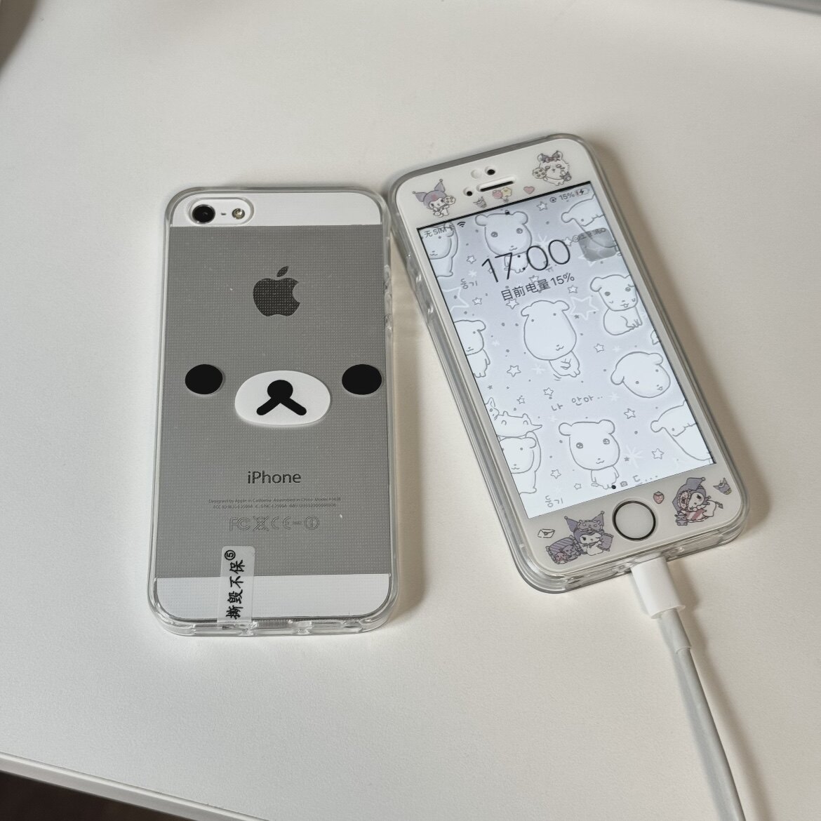 大脸轻松熊表情适用15苹果14ProMax手机壳iPhone12全包14可爱13Pro软17Promax防摔11保护套16女X软6情侣5s/se