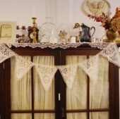 轻奢绣花蕾丝laceshabby派对装 新款 复古法式 饰三角旗子挂饰挂件