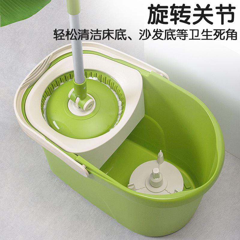 茶花旋转拖把家用双驱动免手洗甩干一拖净懒人神器拖布墩布拖把桶
