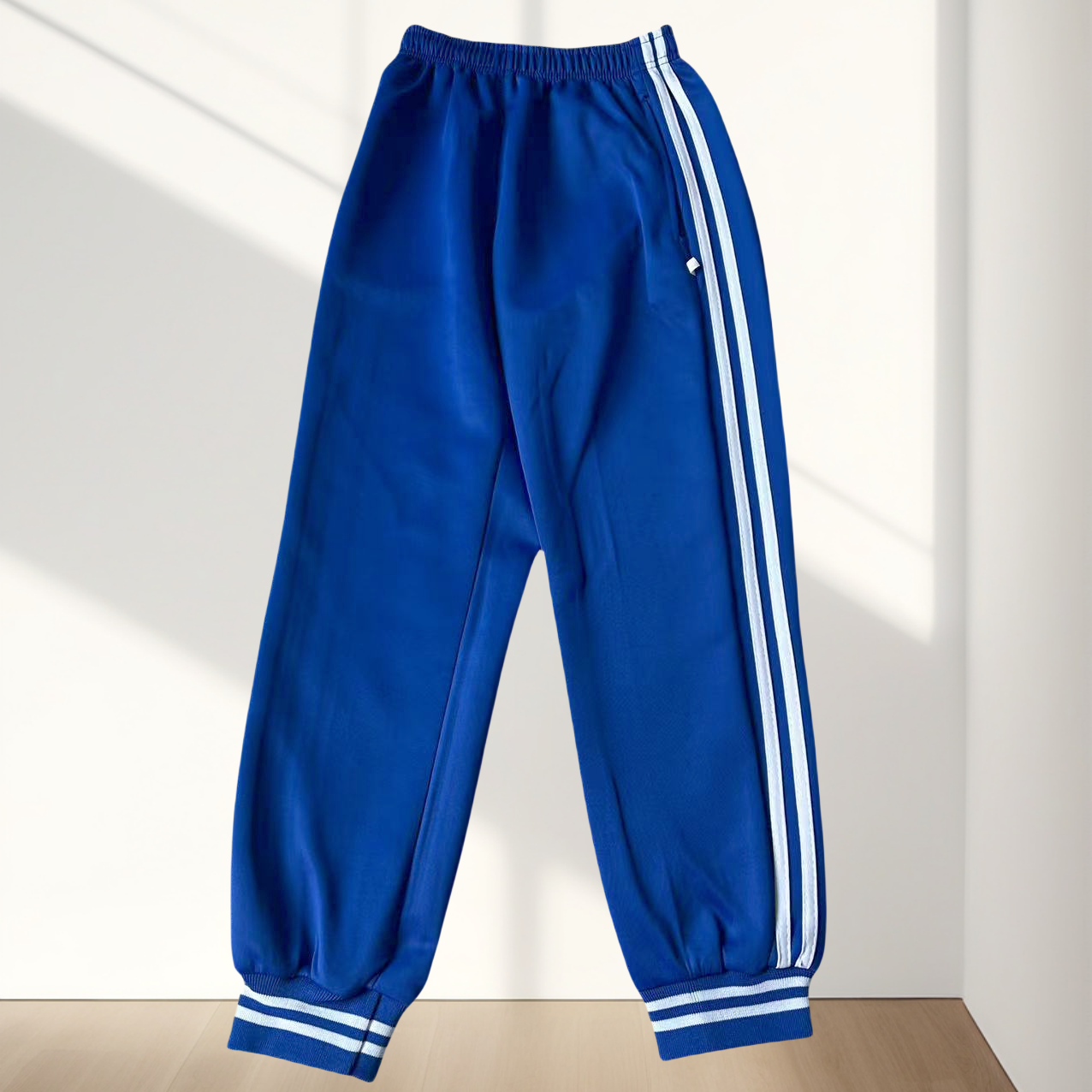 束脚螺纹宝蓝色校服裤子男女中小学生薄款校裤一条杠两道杠小脚裤