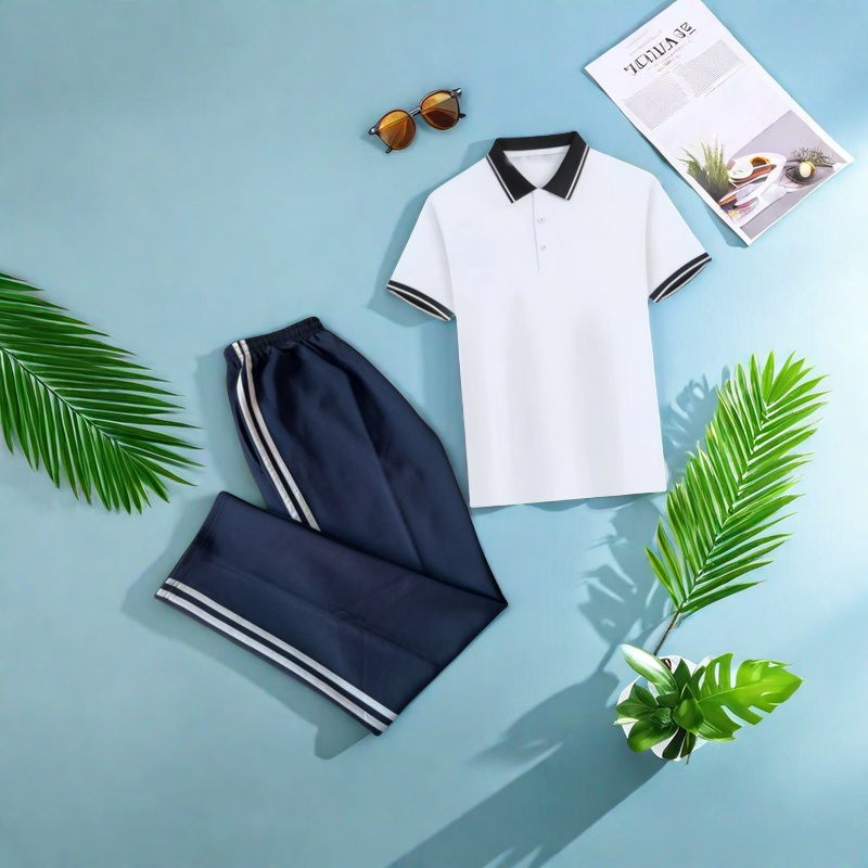 夏季校服白色短袖套装
