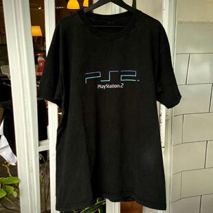 Playstation游戏机PS2小众潮牌简约字母印花短袖男女圆领纯棉T恤