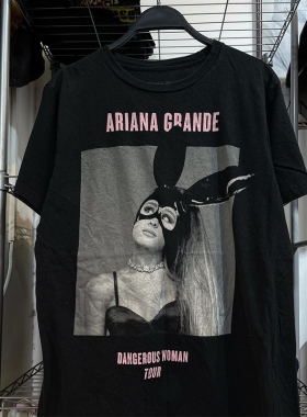 ArianaGrande兔女郎人像印花短袖美式复古vintage高街潮牌t恤男女