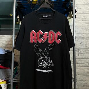 ACDC摇滚乐队周边设计感美式街头嘻哈潮牌印花纯棉短袖T恤男女款
