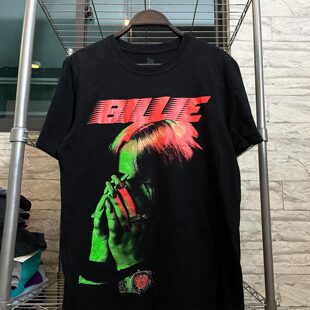 Billie Eilish碧梨美国歌手美式摇滚休闲高街宽松纯棉短袖T恤男女