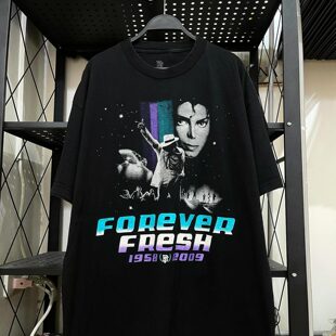 迈克尔杰克逊周边美式复古vintage小众高街潮牌纯棉短袖T恤男女款