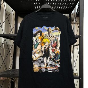 七大罪日本漫画周边vintage小众潮牌高街重磅纯棉短袖T恤衫男女款