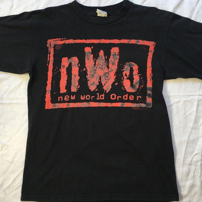 WWE摔跤美式复古nWo摔角短袖vintage高街休闲潮牌重磅纯棉t恤男女