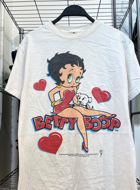 Betty Boop贝蒂娃娃卡通动漫短袖男女vintage高街美式休闲潮牌t恤