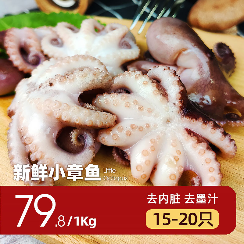 新鲜海捕去脏小章鱼1Kg