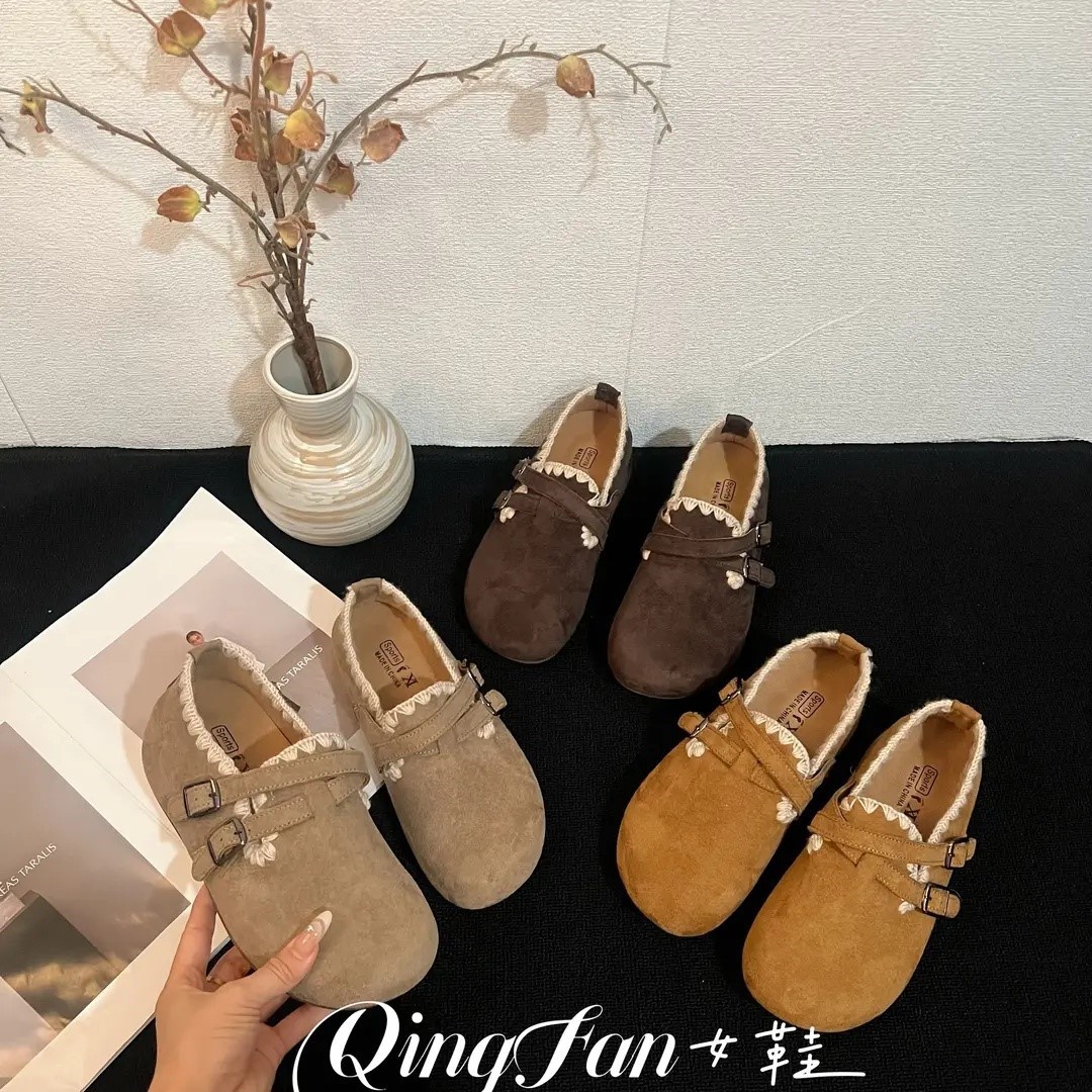 厚底内增高超火一脚蹬勃肯鞋女秋