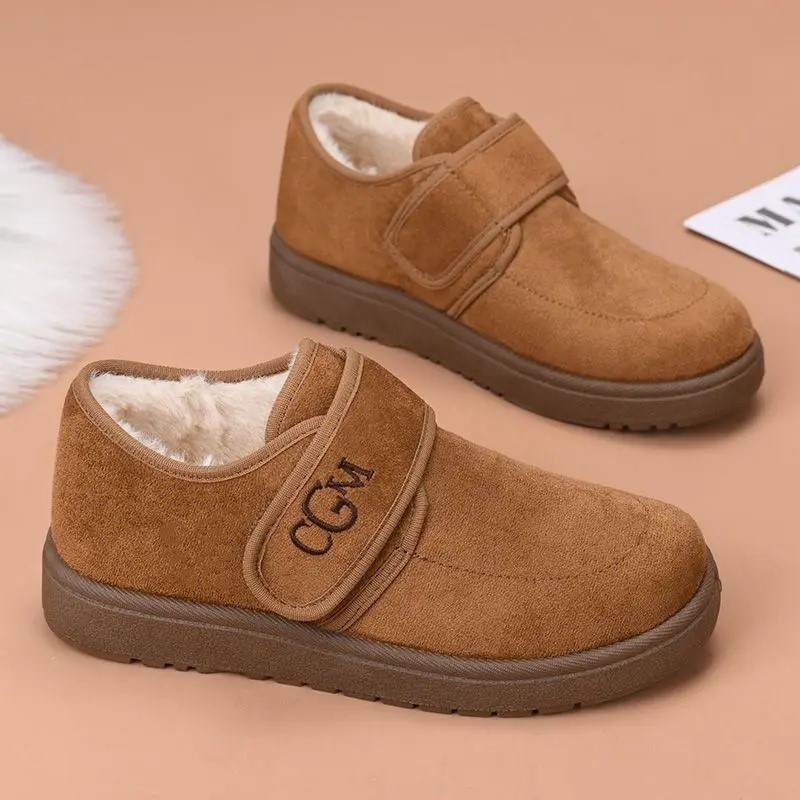 冬季休闲风冬季潮流风棉鞋纯色拼