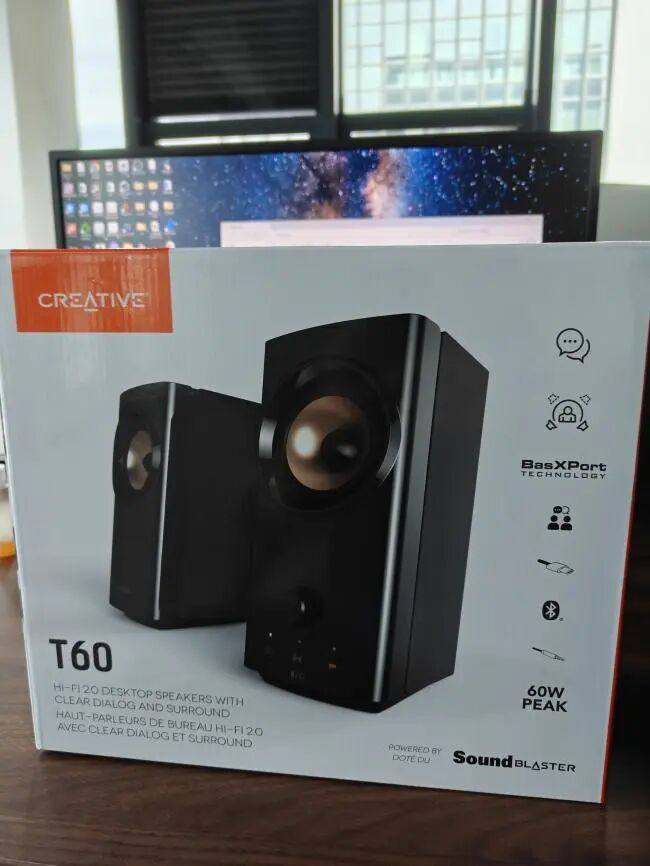 创新T60 蓝牙USB桌面音箱 有源台式电脑音响家用客厅重低音监听