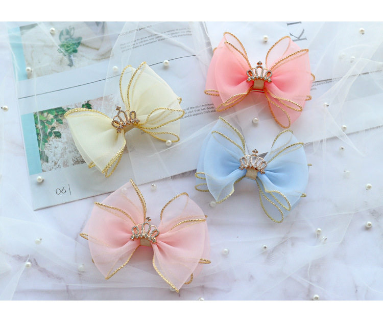 蝴蝶韩国闪钻皇冠雪纱儿童发饰