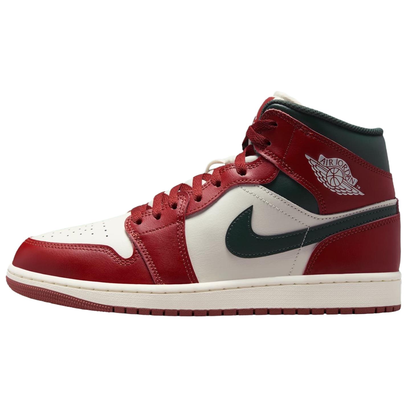 Jordan Air Jordan 1 舒适经典复古简约中帮篮球鞋 男女同款 红白