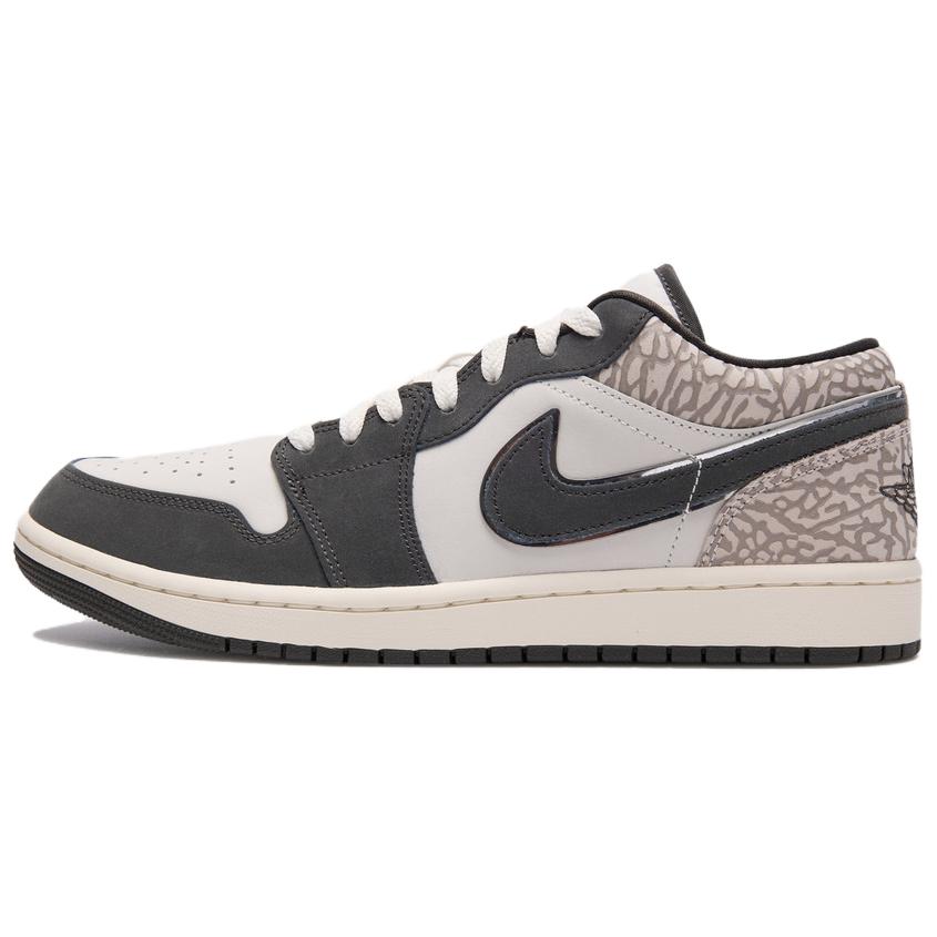 Jordan Air Jordan 1 舒适经典复古简约低帮篮球鞋 男款 帆白宝蓝
