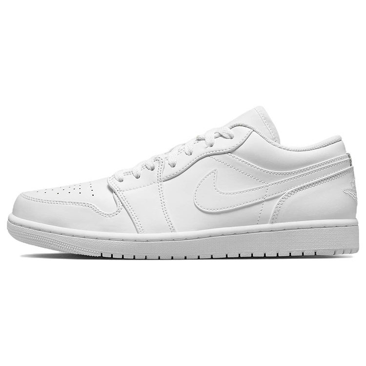 Jordan Air Jordan 1 舒适经典复古简约低帮减震篮球鞋 男款 白色