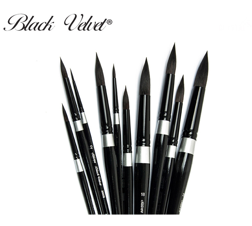 美国黑天鹅Black Velvet天鹅绒松鼠毛水彩笔系列 圆头画笔 3000S