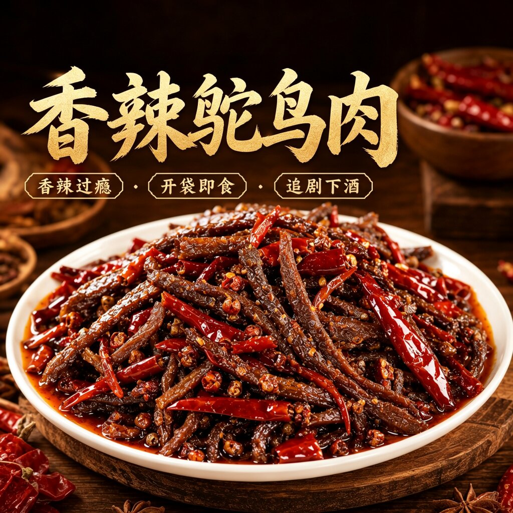 酱卤鸵鸟卤肉减低脂饱腹即食熟食真空零食麻辣卤肉健身代餐主轻食