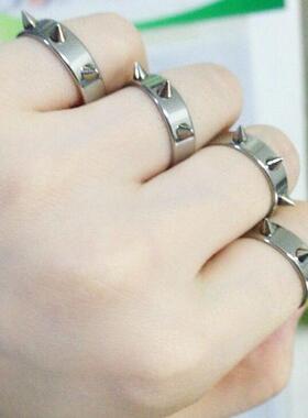 时尚单只不锈钢情侣锥情侣戒指