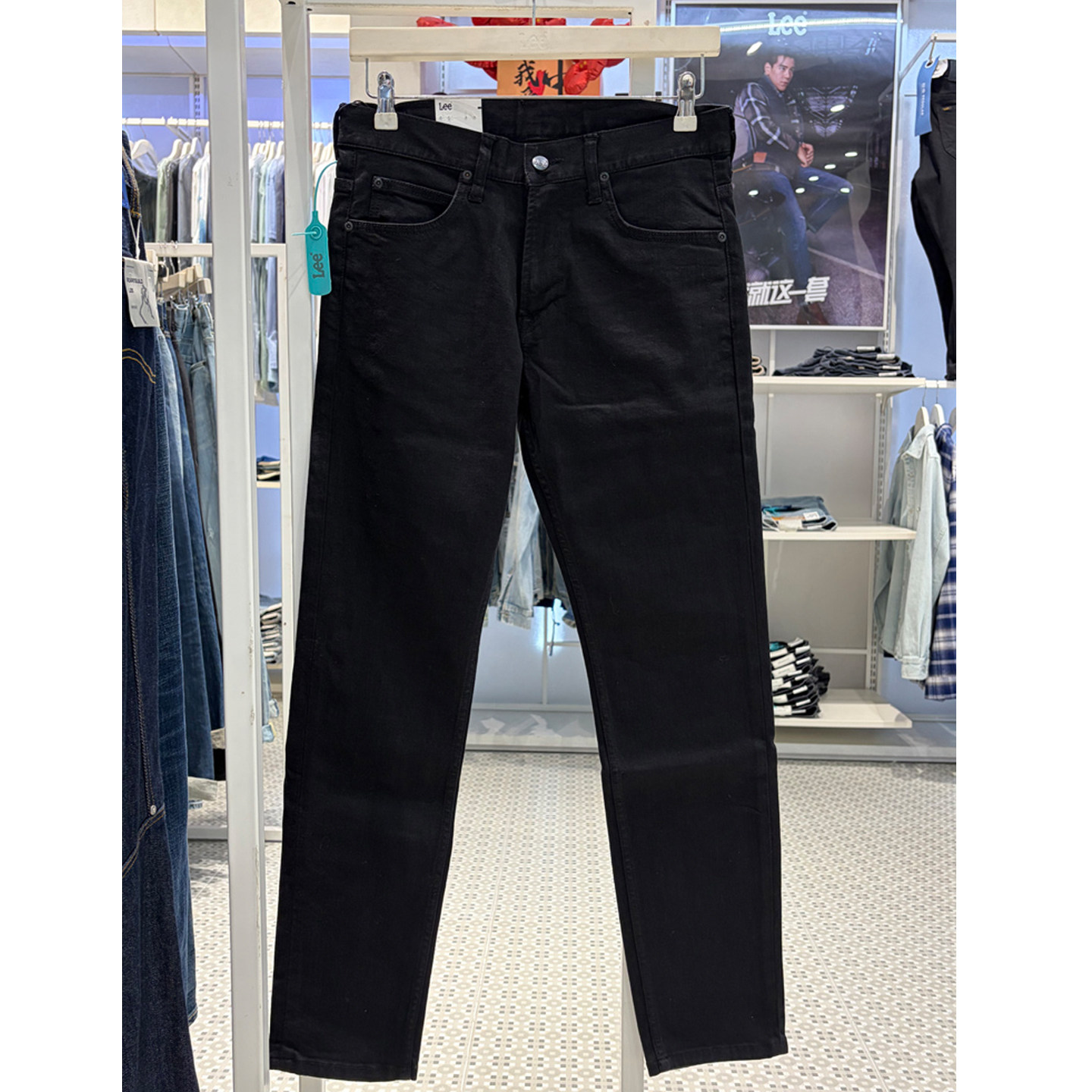 Lee男裤709版型修身百搭小脚黑色牛仔裤LMB100709100346-898L00