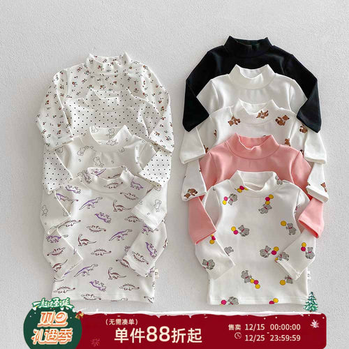 宝宝打底衫韩版半高领长袖T恤