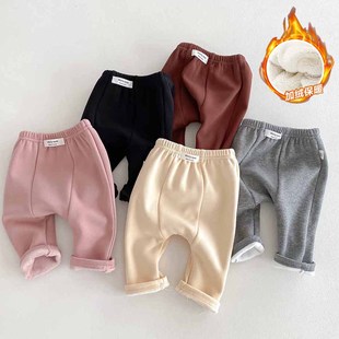外穿男女儿童休闲打底裤 一体绒婴儿大PP裤 秋冬季 宝宝加绒加厚长裤