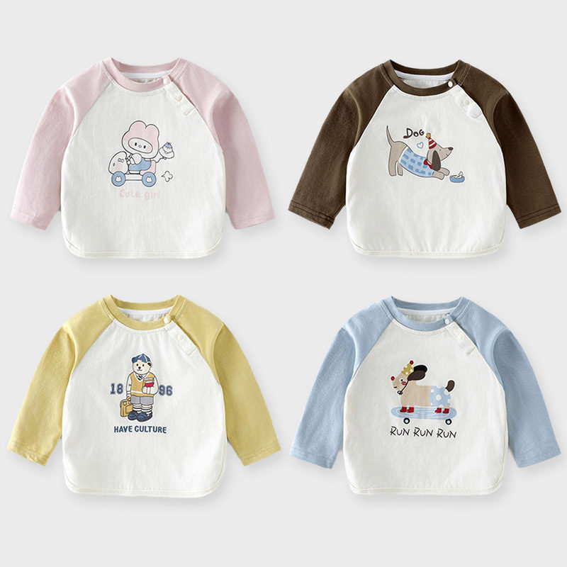 儿童T恤春秋季男女童可爱卡通打底衫插肩袖上衣时尚秋装宝宝衣服,童装/婴儿装/亲子装,T恤,淘宝优惠券,粉丝福利购,淘宝优惠卷