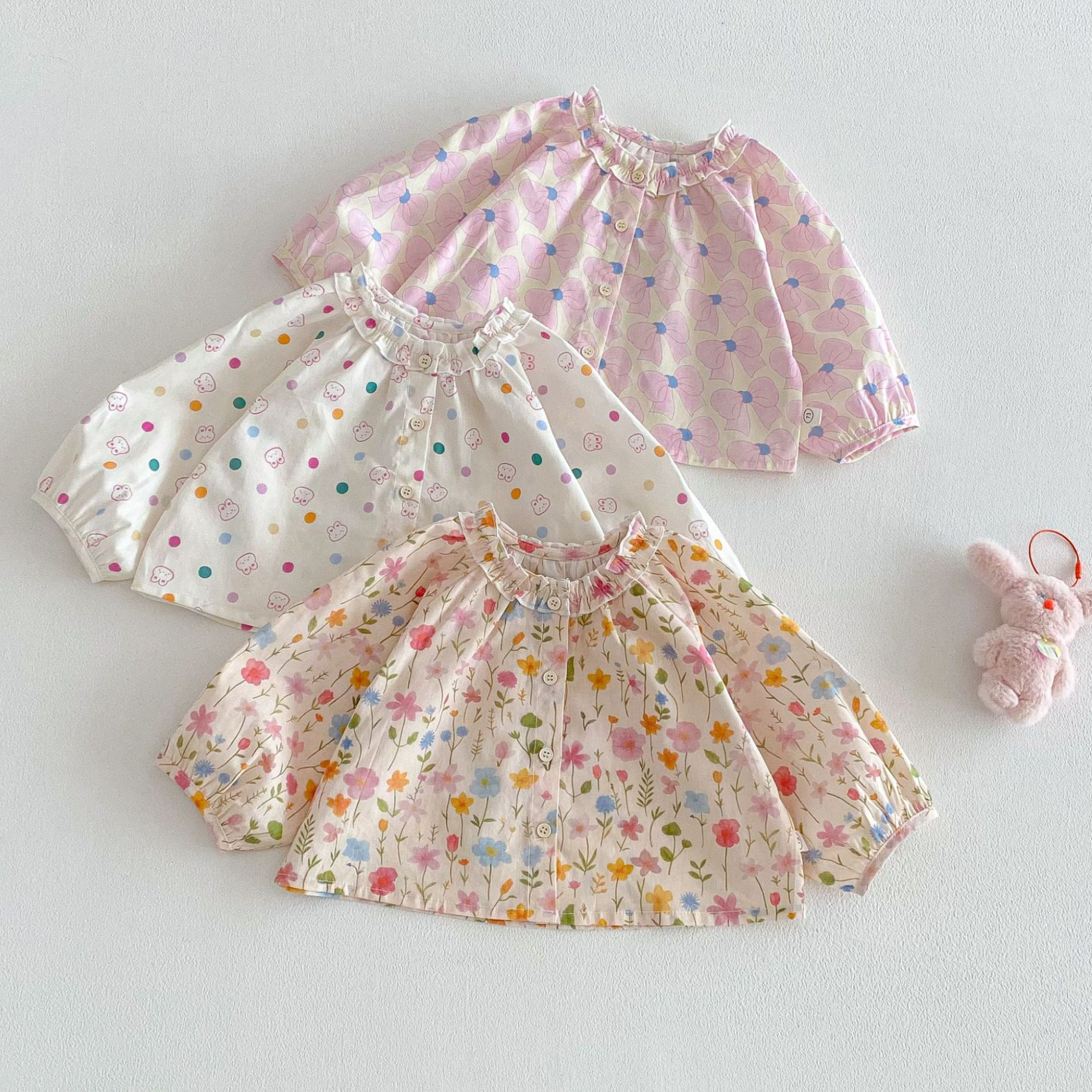 女童碎花衬衫2026新款春秋季儿童蝴蝶结宽松上衣宝宝可爱小兔衬衣,童装/婴儿装/亲子装,衬衫,淘宝优惠券,粉丝福利购,淘宝优惠卷
