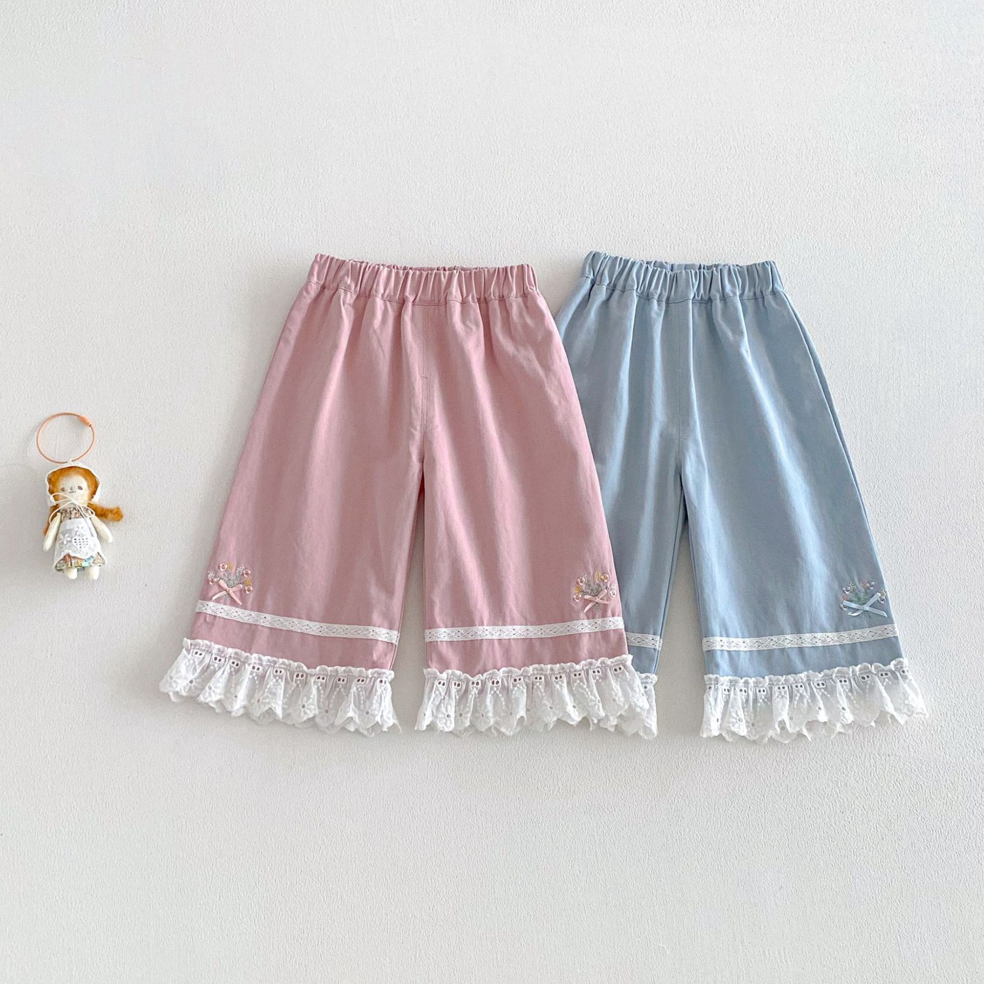 女童休闲长裤2026新款春秋季韩版宝宝洋气花边直筒裤儿童春装裤子,童装/婴儿装/亲子装,裤子,淘宝优惠券,粉丝福利购,淘宝优惠卷