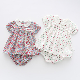 两件套婴幼儿公主裙子韩版 女童套装 女宝宝连衣裙短裤 新款 2025夏季