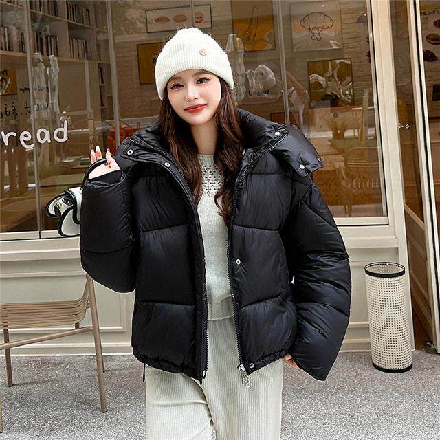 2025冬新款韩版蓬蓬连帽面包短小棉服女加厚宽松小个子短款外套