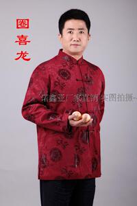 唐泽 诺鑫亚厂家 0123款 绒料圈喜龙秋款冬款 男式中老年唐装