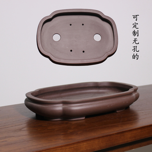 精品海棠矮盆景盆长方形扁圆盆浅盆菖蒲假山盆水底盆吸水石盆假山