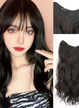 假发片 一片式v型卡子发无痕接发贴片垫发长卷发片女许昌现货