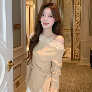 实力选手·韩系蕾丝花边一字领小衫 re夸夸很多 2635 OFFICIAL