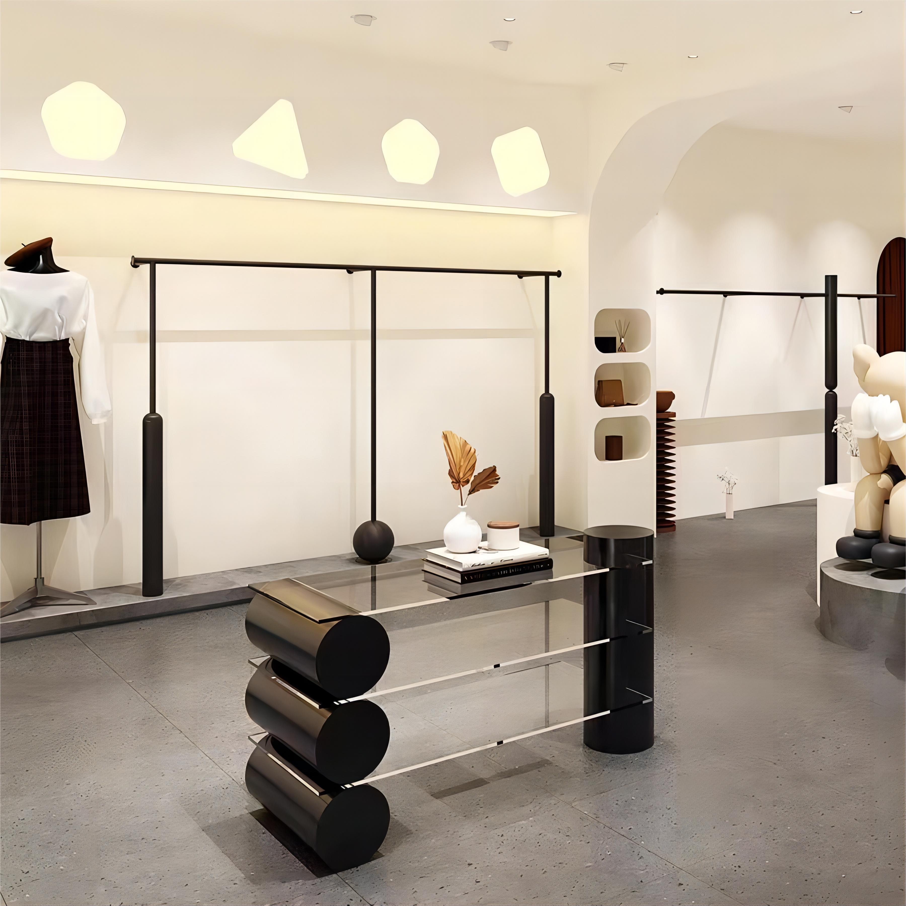 高档服装店展示架上墙壁挂陈列架网红新款黑色挂衣架异型创意货架