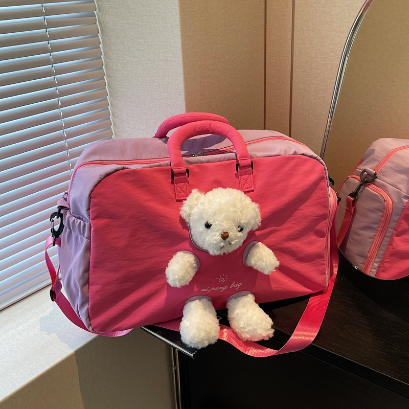 外出斜跨运动健身包瑜伽包游泳包大容量手提轻便短途收纳旅行包女