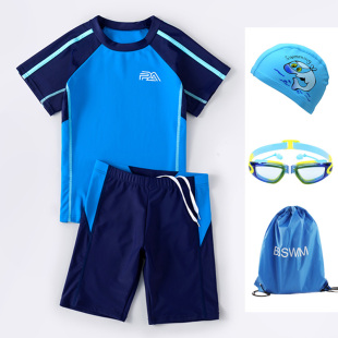 套装 2025新款 小童中大童防晒速干男孩游泳裤 儿童泳衣男童夏分体式