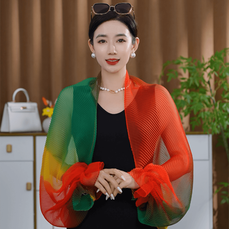 2026夏季新款彩虹渐变色多功能防晒披肩围巾百搭外出空调房护肩
