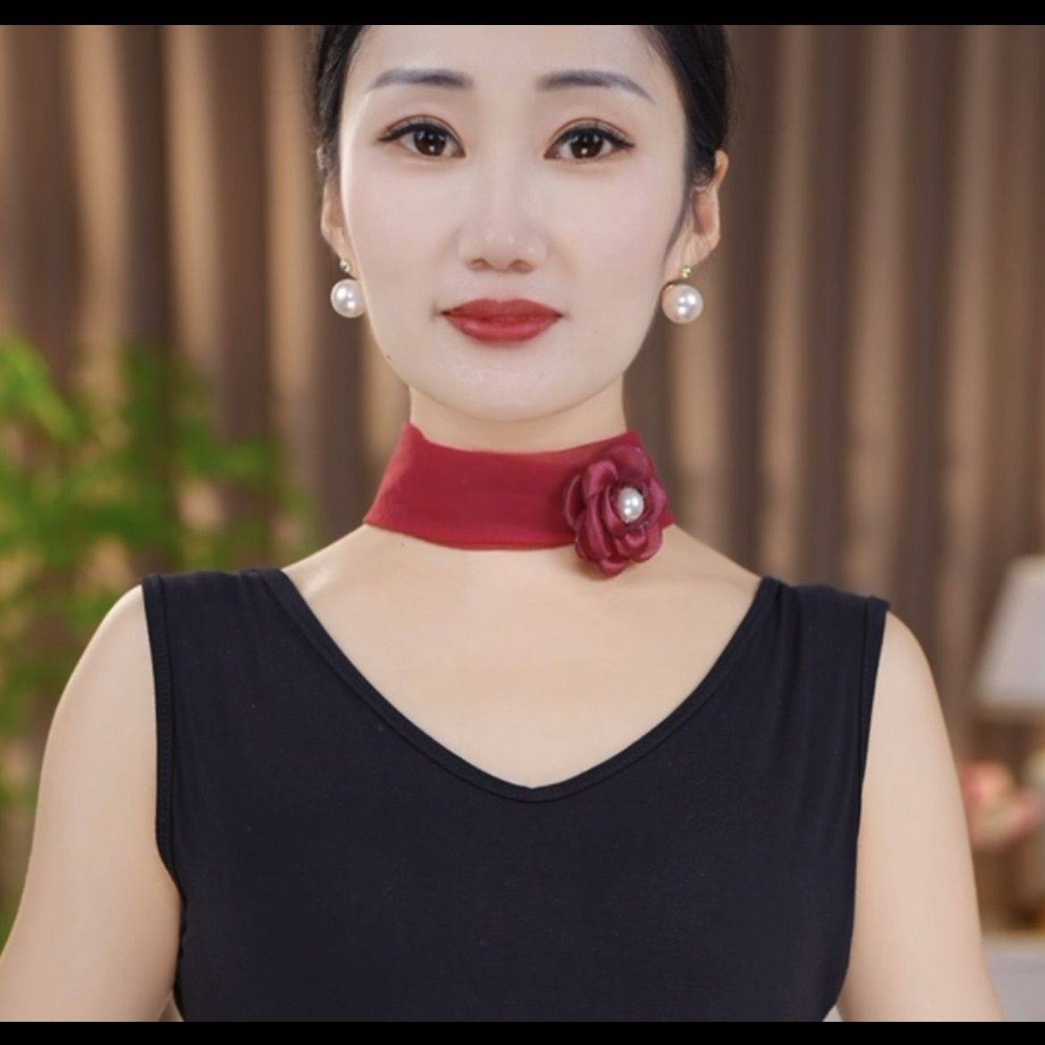 2025春秋新款纯色护颈花朵磁扣丝巾女时尚百搭遮颈纹围巾懒人围脖,服饰配件/皮带/帽子/围巾,围巾/丝巾/披肩,淘宝优惠券,粉丝福利购,淘宝优惠卷