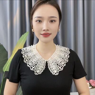 2026夏季新款韩版镂空蕾丝假领子配裙子多功能百搭小披肩假领子
