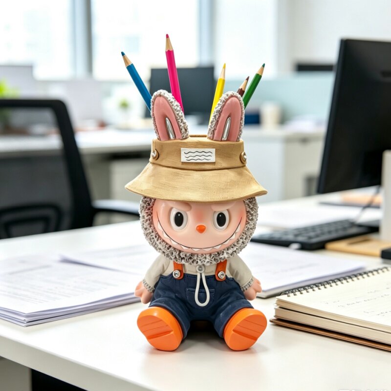 可爱泡泡卡通公仔笔筒两用摆件