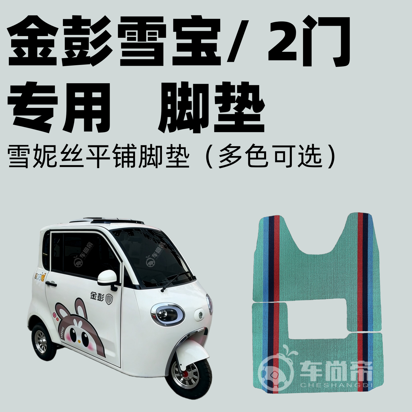 【金彭雪宝】专车定制电动三轮车篷车雪妮丝脚垫平铺丝圈脚踏垫