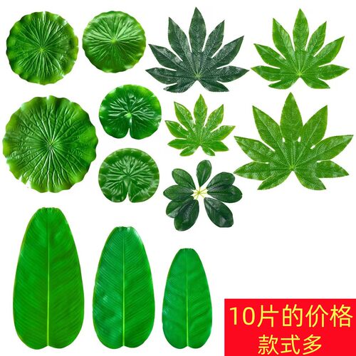 仿真芭蕉叶荷叶餐桌桌垫水果店摆放装饰八角金盘仿真树叶八角叶