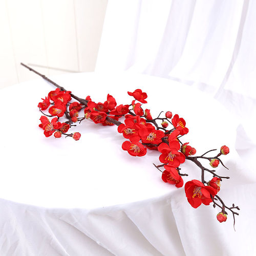 仿真梅花枝桃花美人梅干花枝梅花盆景客厅腊梅假花家居摆放装饰品 - 封面