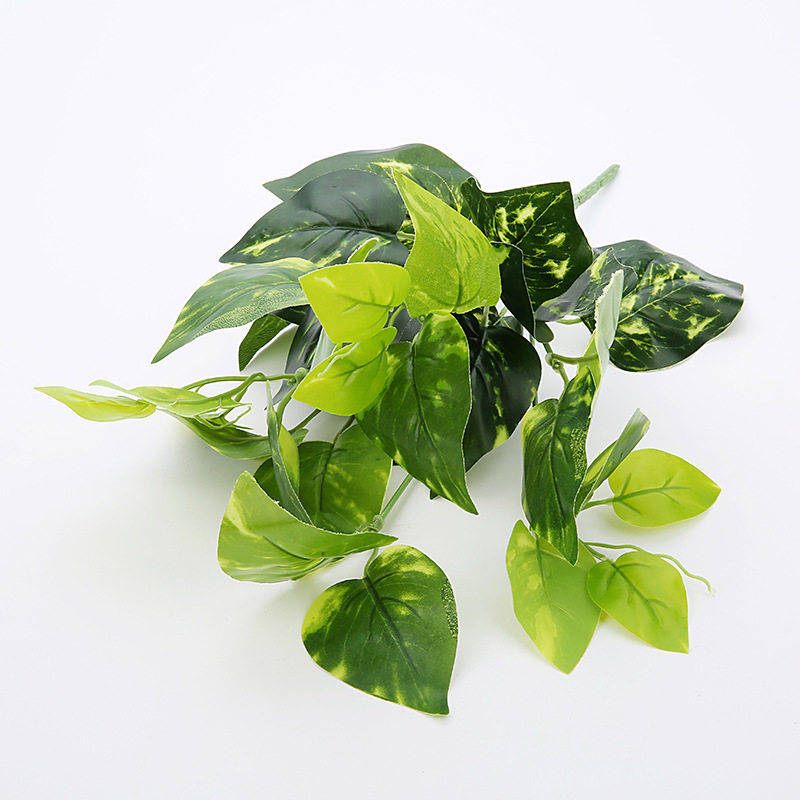 仿真绿植单束绿萝龟背叶波斯叶假花草人造塑胶花植物墙隔断配饰叶